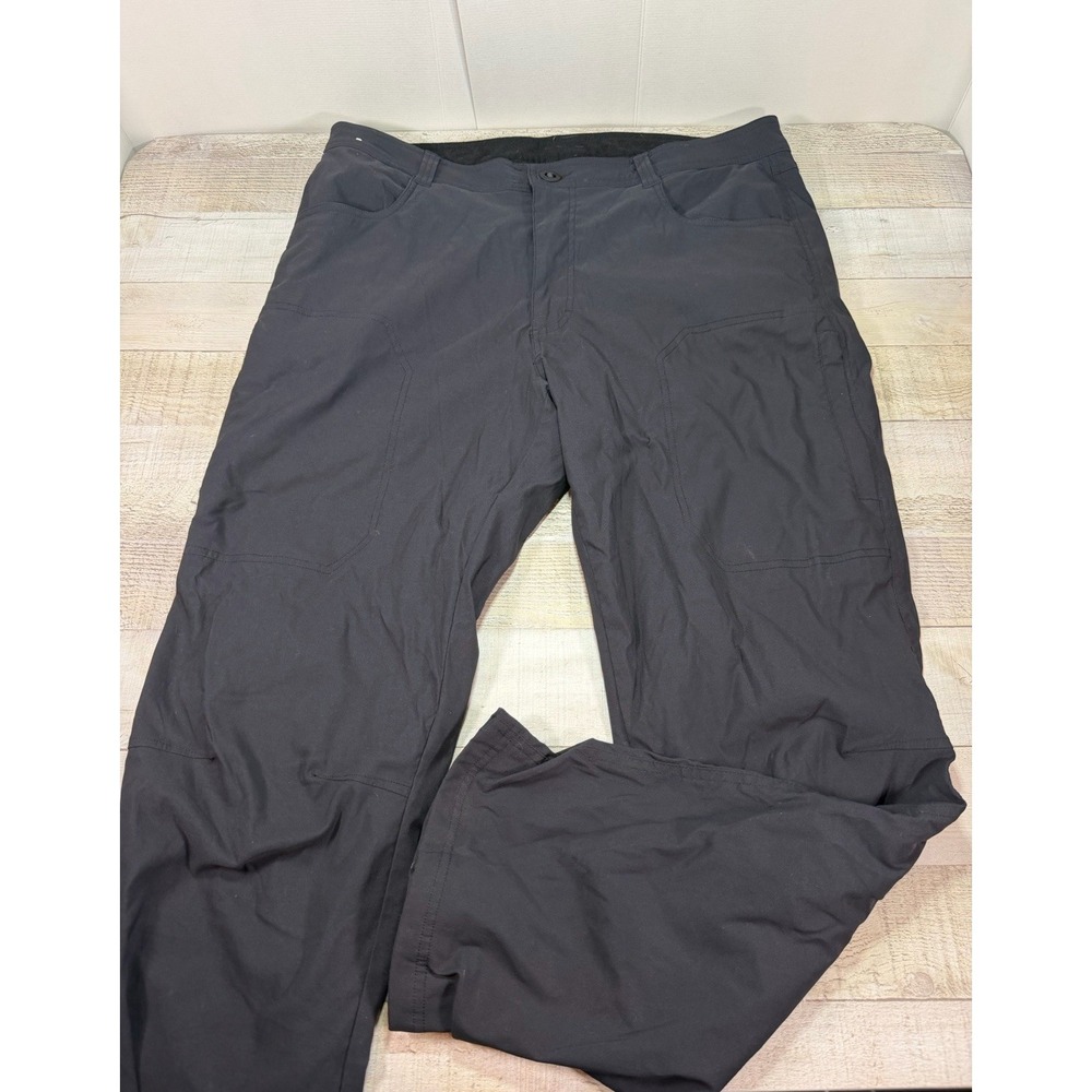 Orvis Fleece Lined Pants Mens 36x30 Black Nylon Stretch Hiking Outdoor Winter